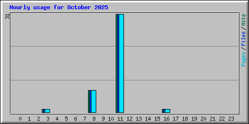 Hourly usage for October 2025