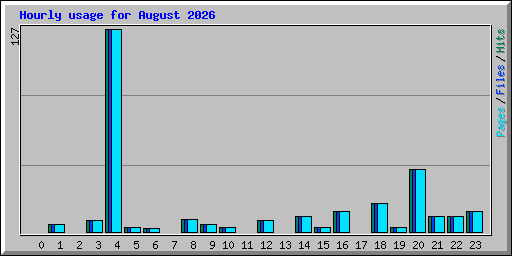 Hourly usage for August 2026